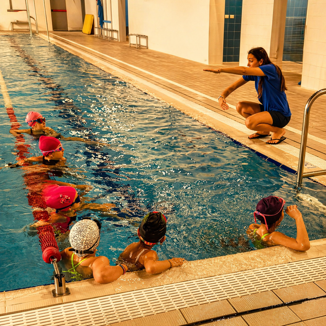 Momento di lavoro individuale in acqua